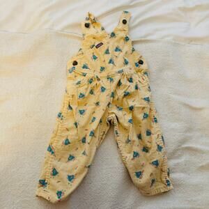 Vintage Rare OshKosh B'gosh Vestbak Yellow Overalls with Peter Rabbit Print